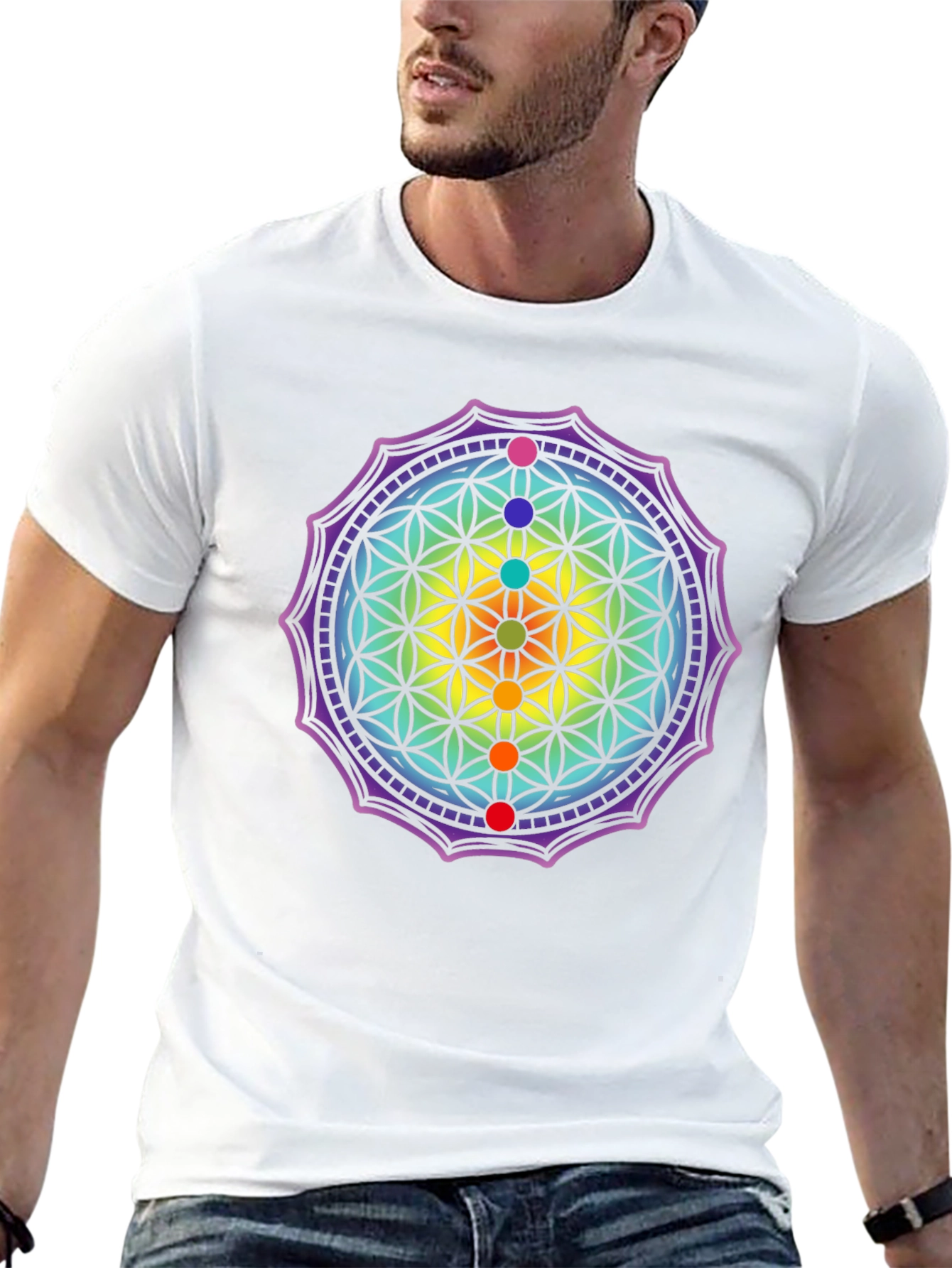 Chakra Flower of Life Graphic Tee