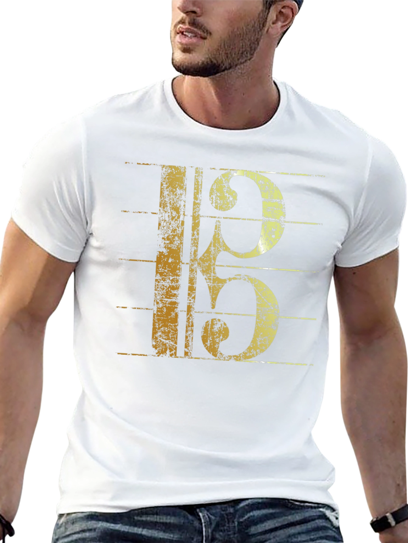 Musical Clef Graphic Black T-Shirt