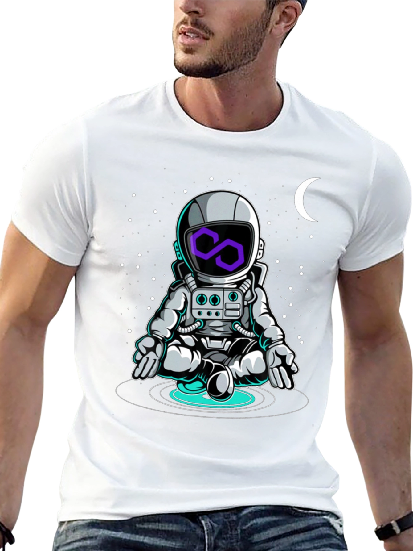 Astronaut in Space T-Shirt - Cosmic Zen