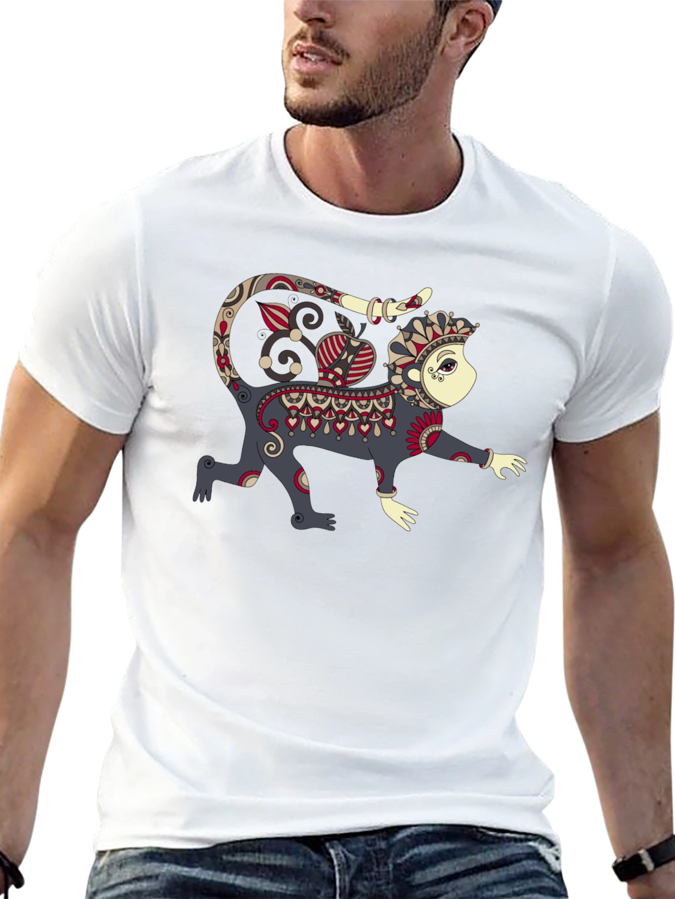 Monkey Graphic Black T-Shirt