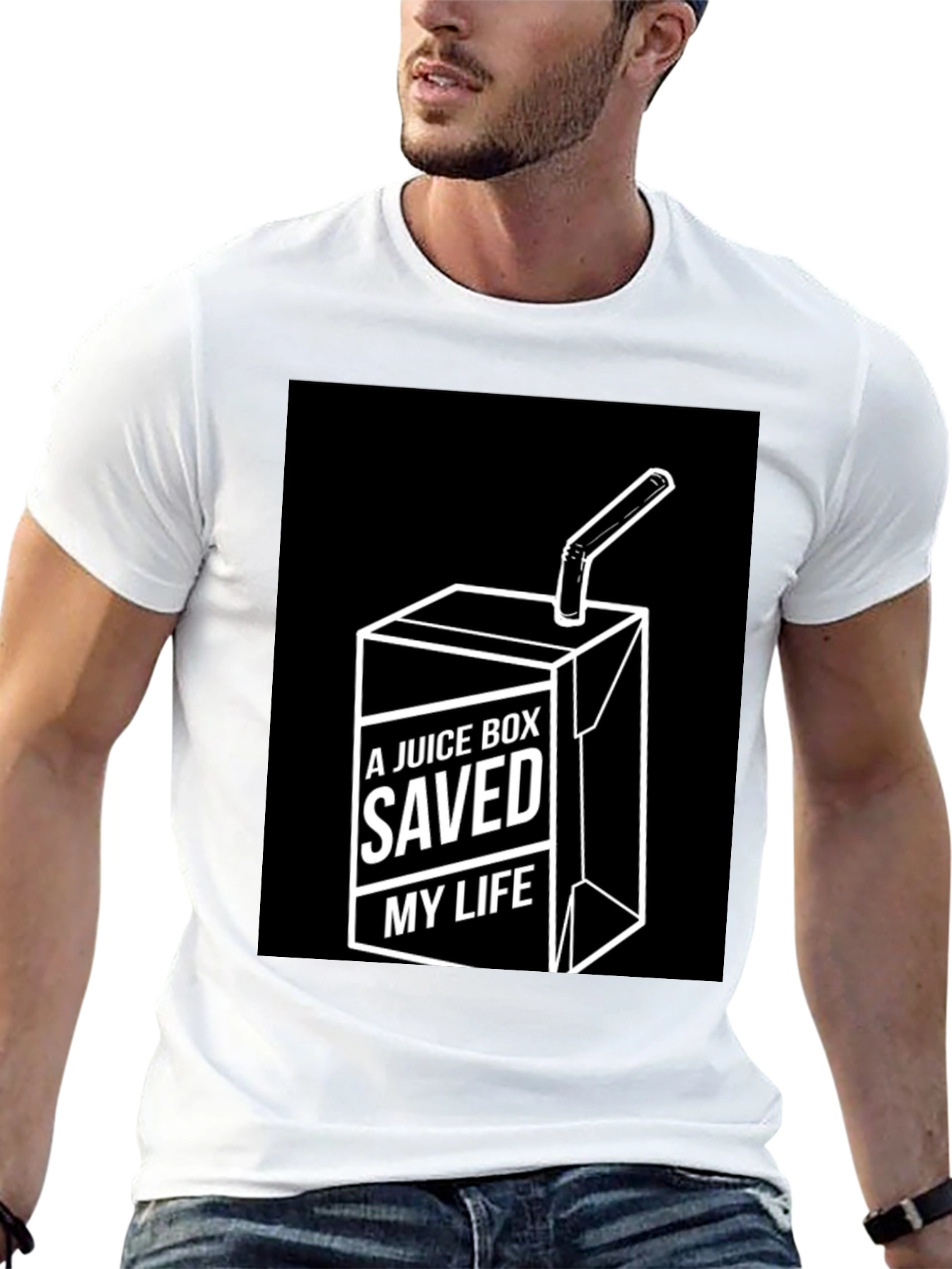Juice Box Saved My Life Funny Graphic Tee