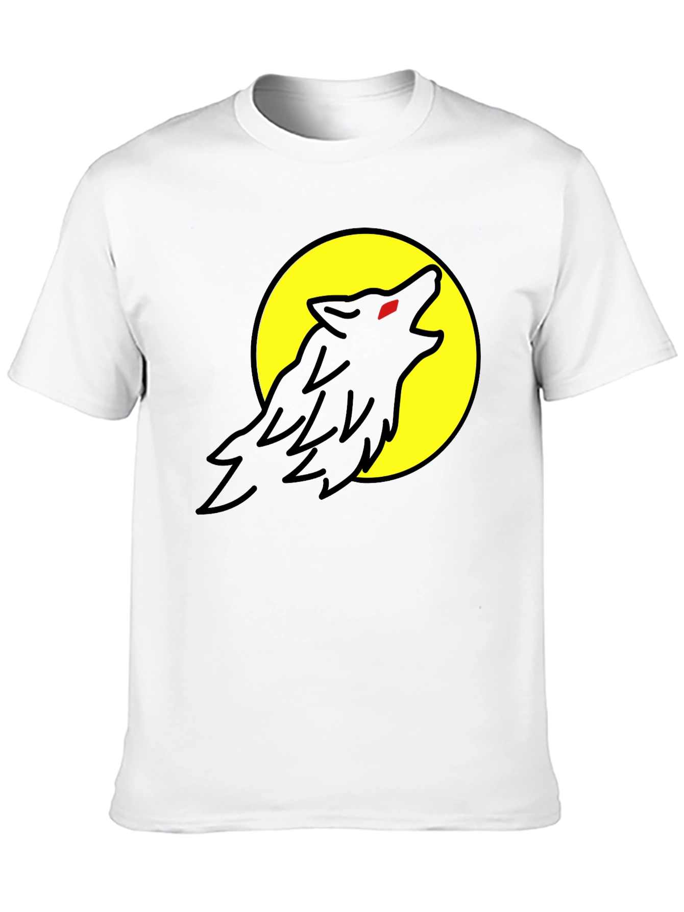 Wolf Howling at Moon Graphic Tee - Black
