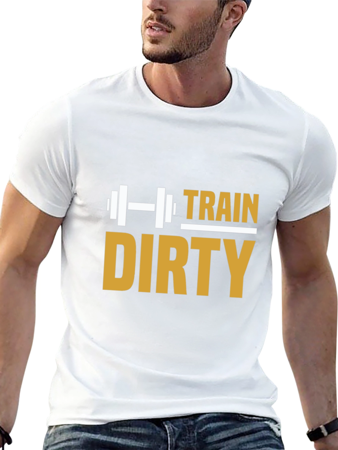 Train Dirty Graphic Tee - Black Cotton Gym Shirt