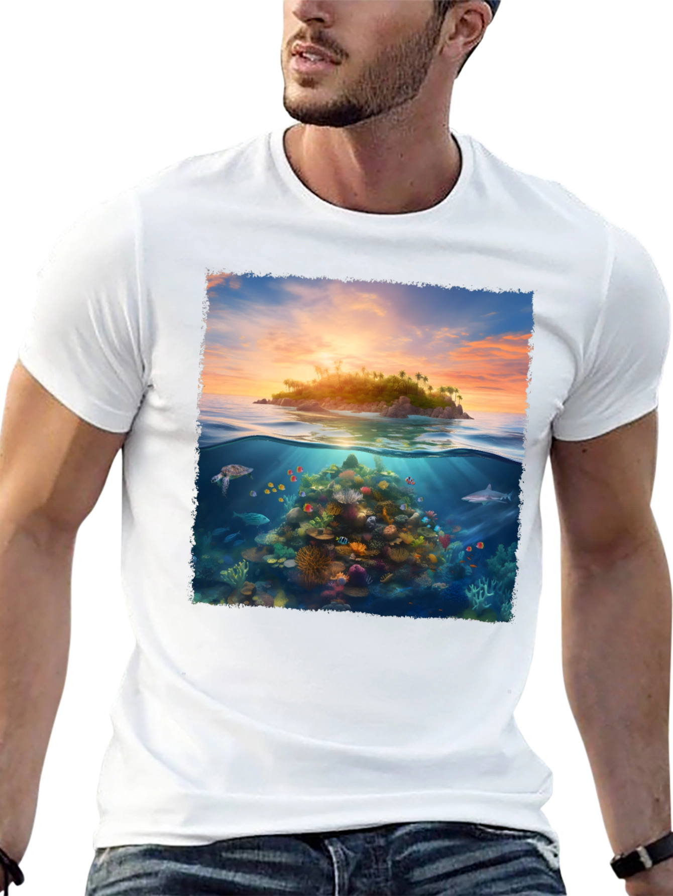 Tropical Island Reef Graphic Tee