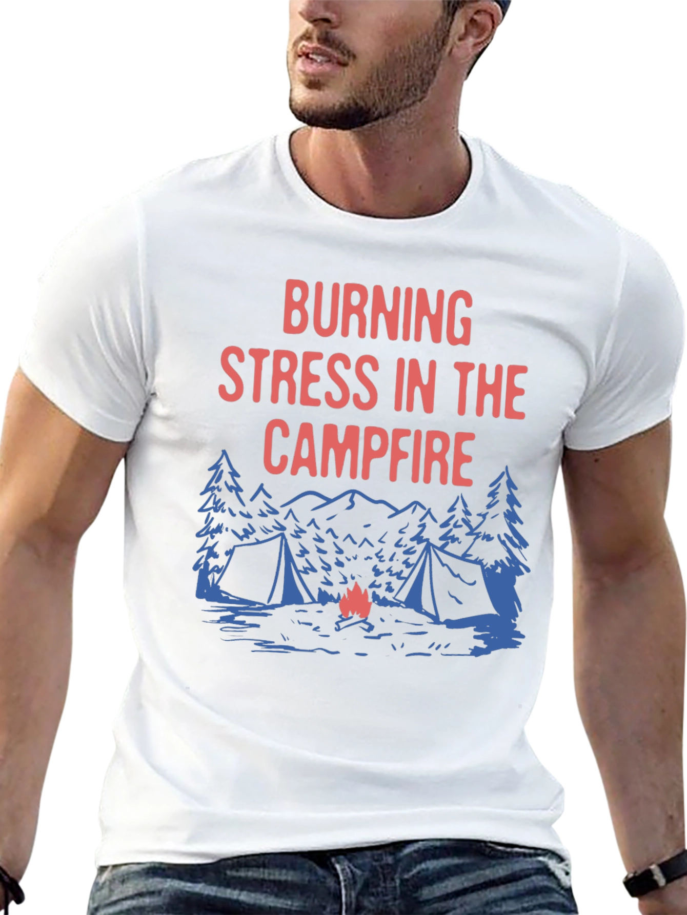 Burning Stress Campfire Graphic Tee
