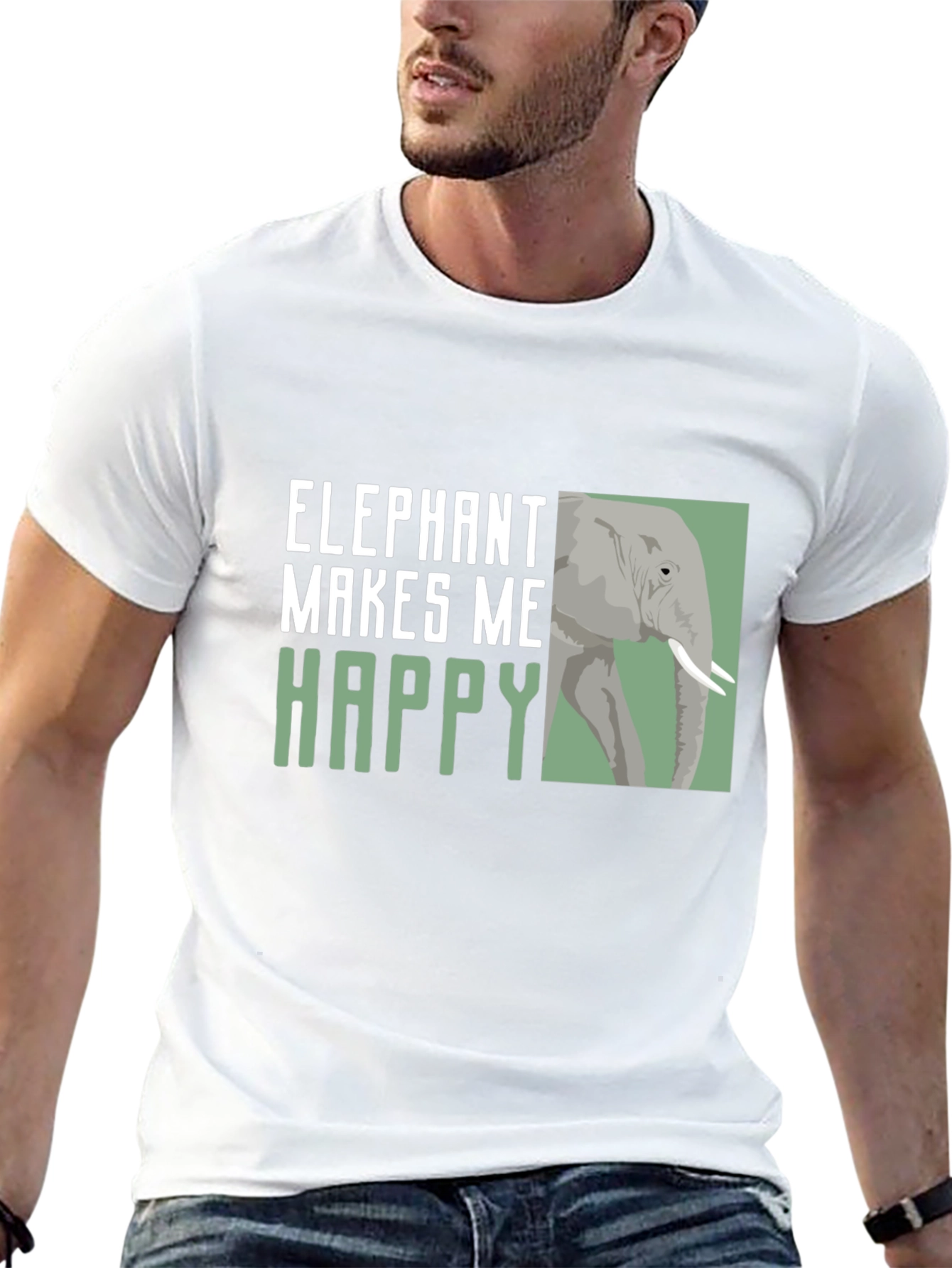 Elephant Makes Me Happy Graphic Tee