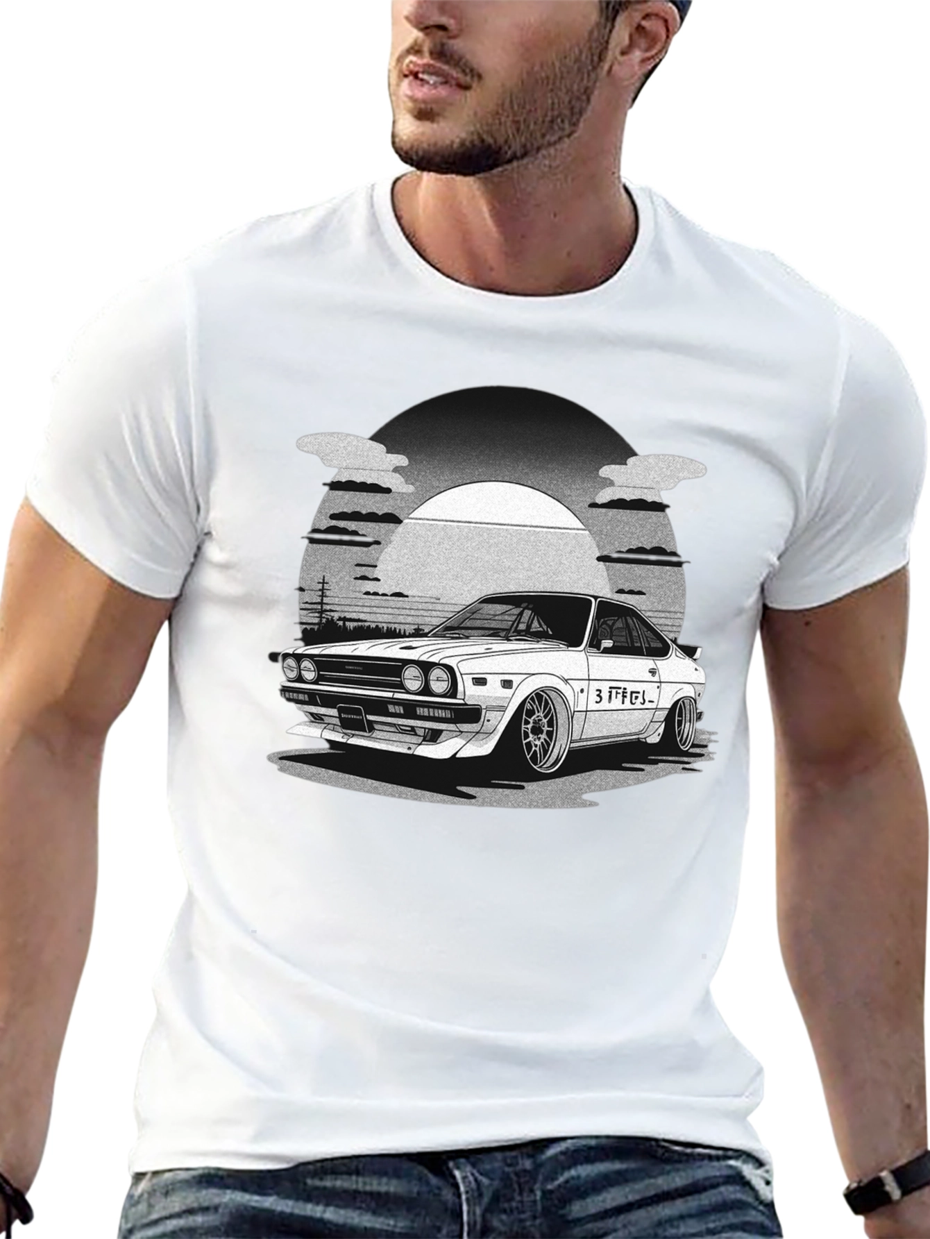 Black Car Graphic T-Shirt - Automotive Style