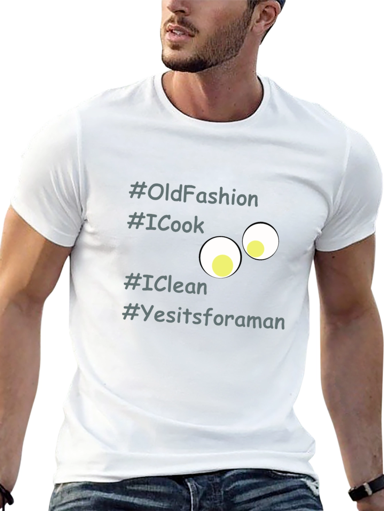 Funny #OldFashion Graphic Black T-Shirt for Men