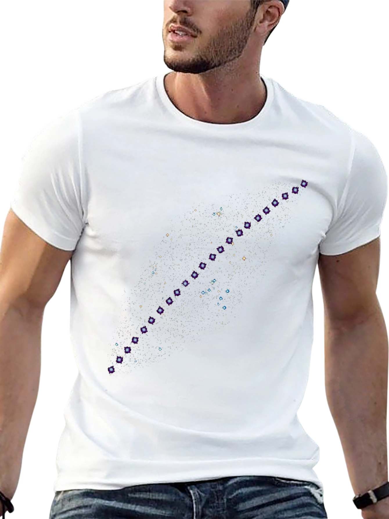 Celestial Constellation Graphic Tee - Black Cotton