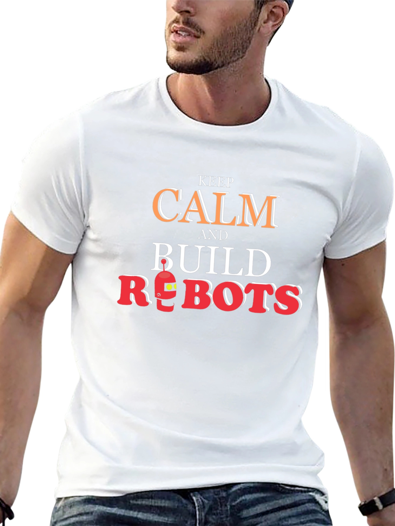 Keep Calm and Build Robots Graphic T-Shirt