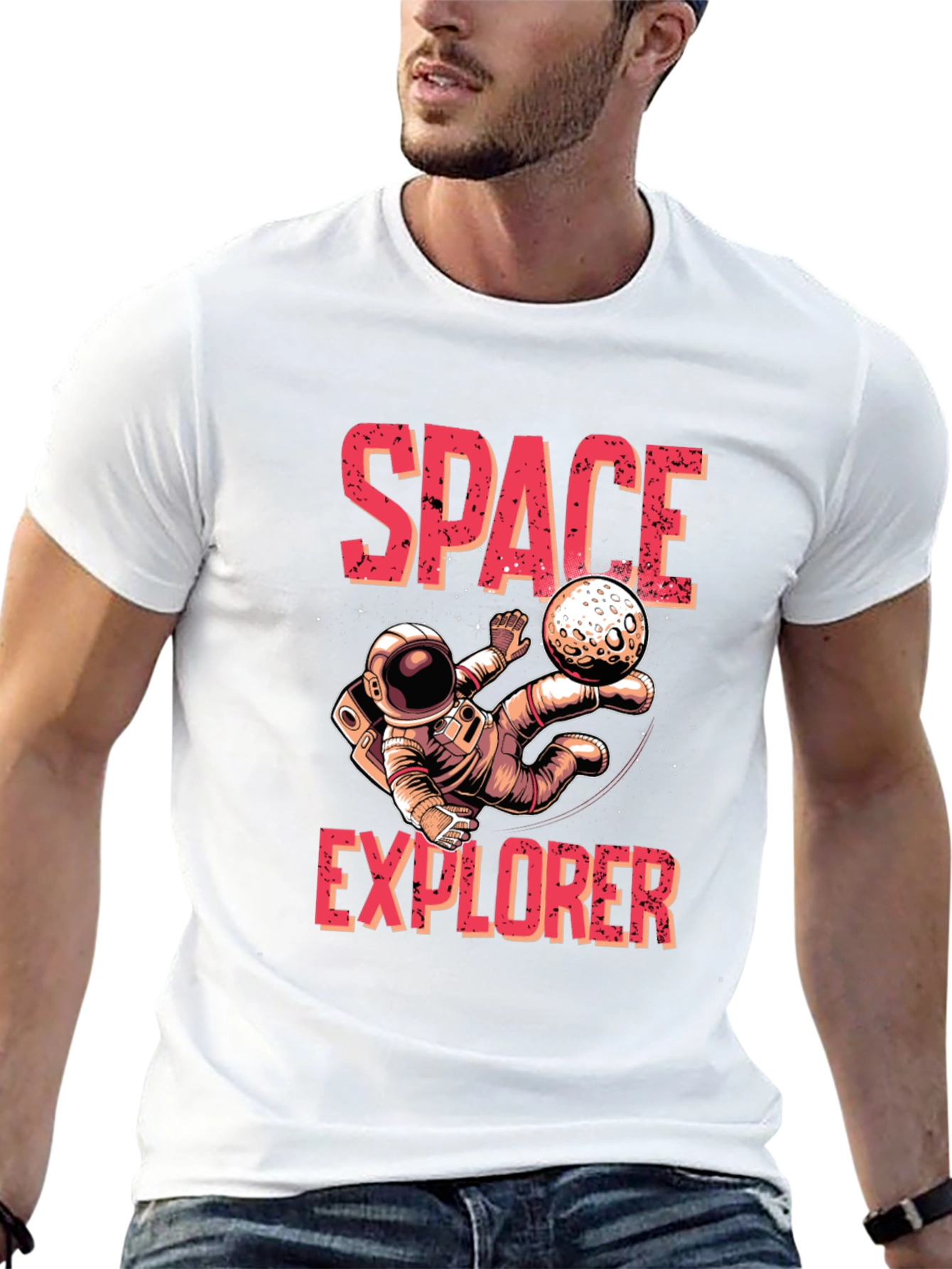 Space Explorer Graphic T-Shirt - Astronaut Design