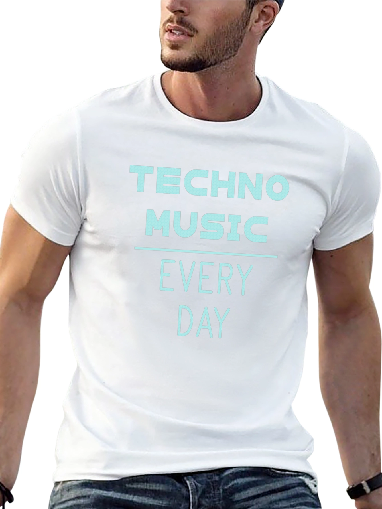 Techno Music Everyday Graphic Tee - Black