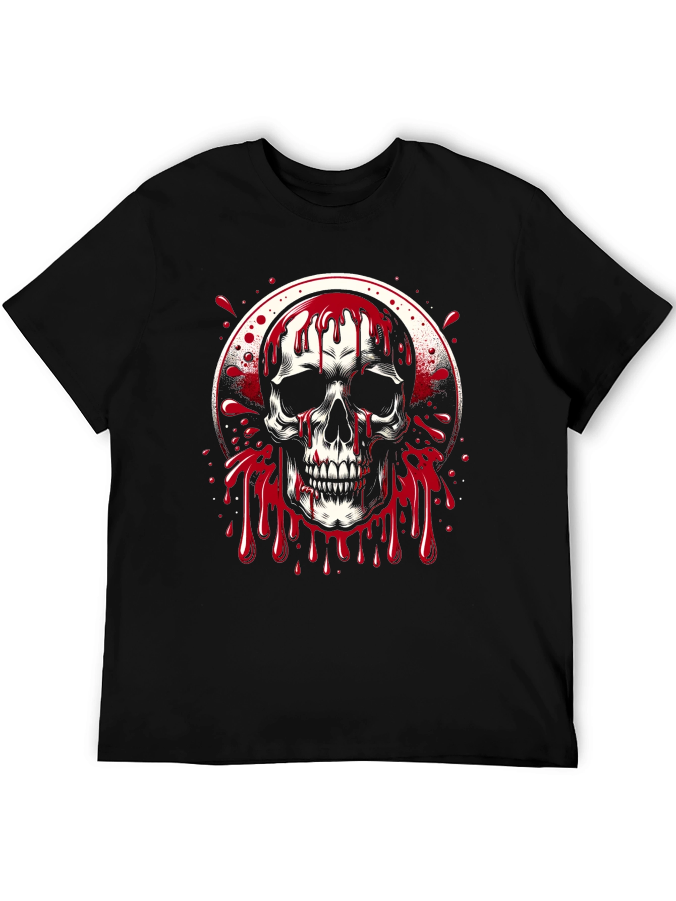 Bleeding Skull Graphic Tee - Black