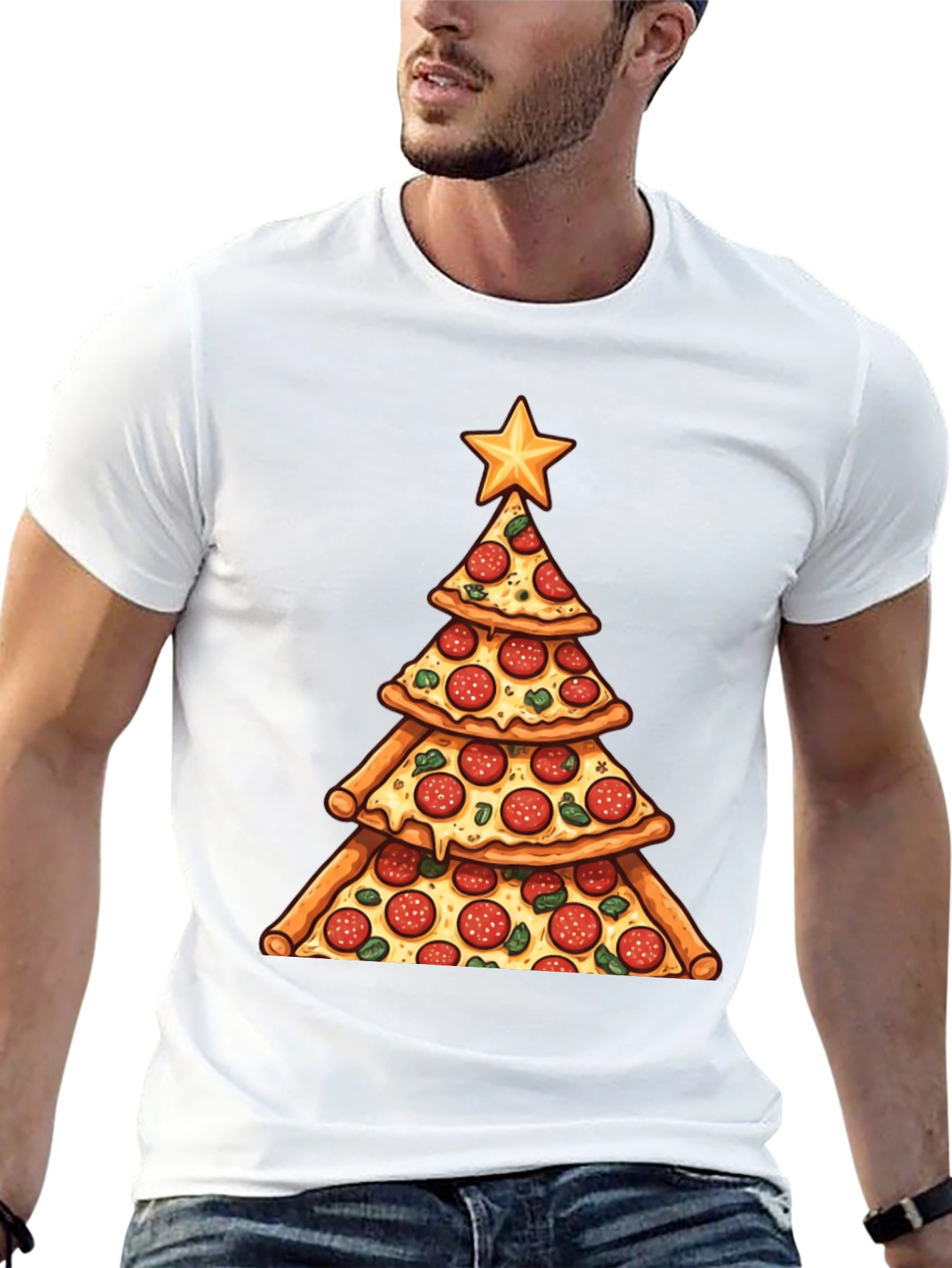 Pizza Christmas Tree T-Shirt