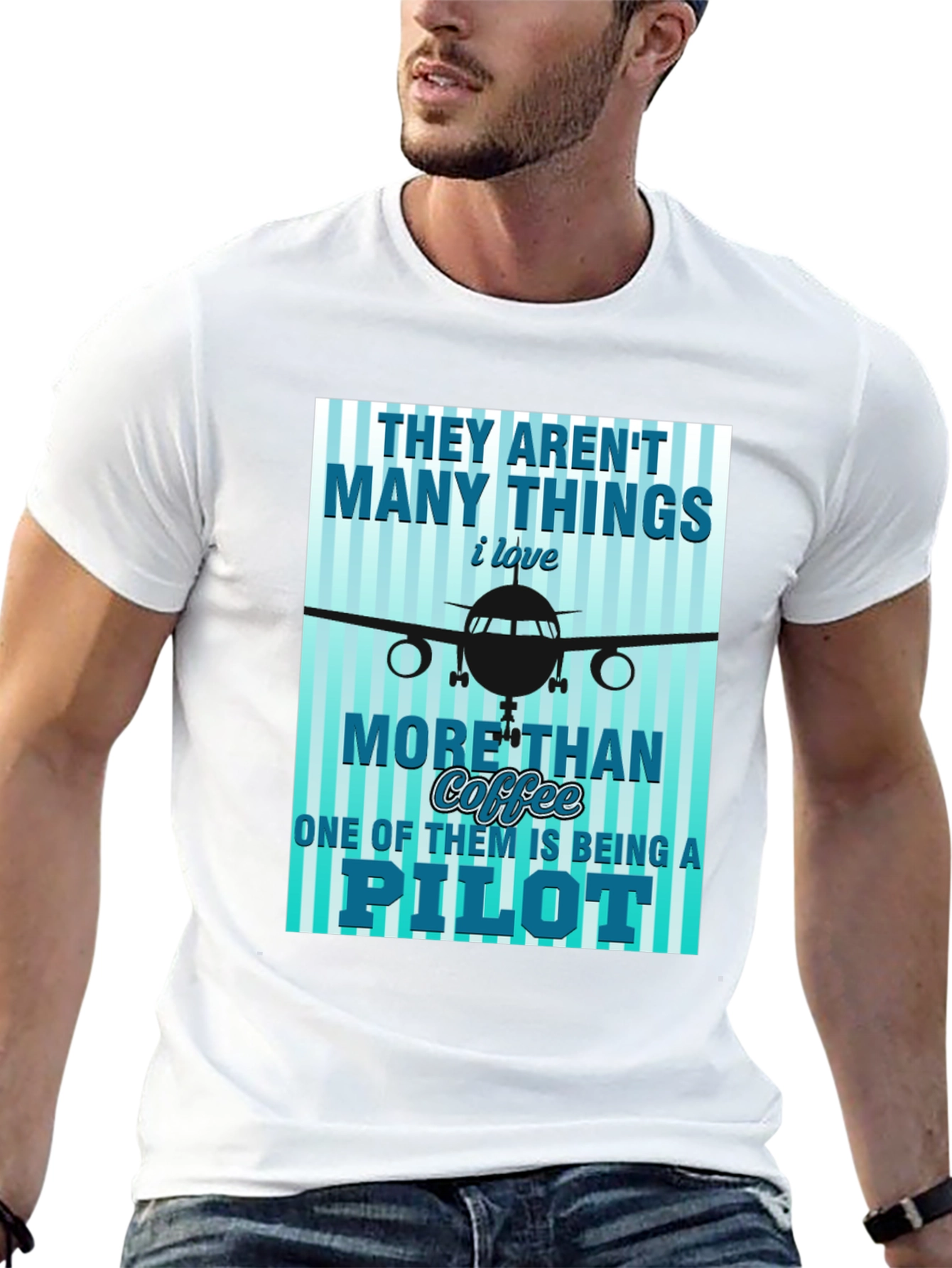 Pilot Coffee Graphic T-Shirt - Aviation Lover Tee