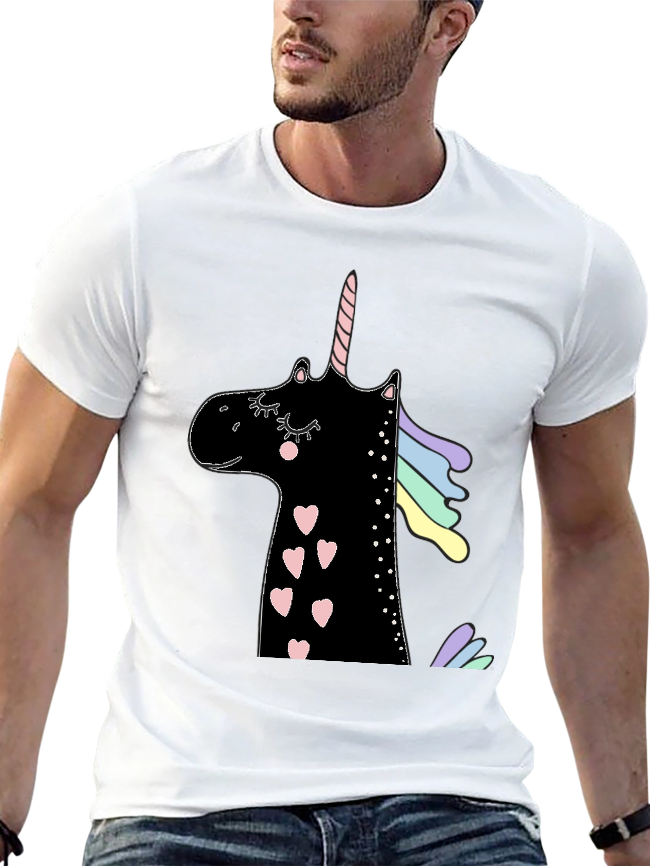 Unicorn Heart Black T-Shirt