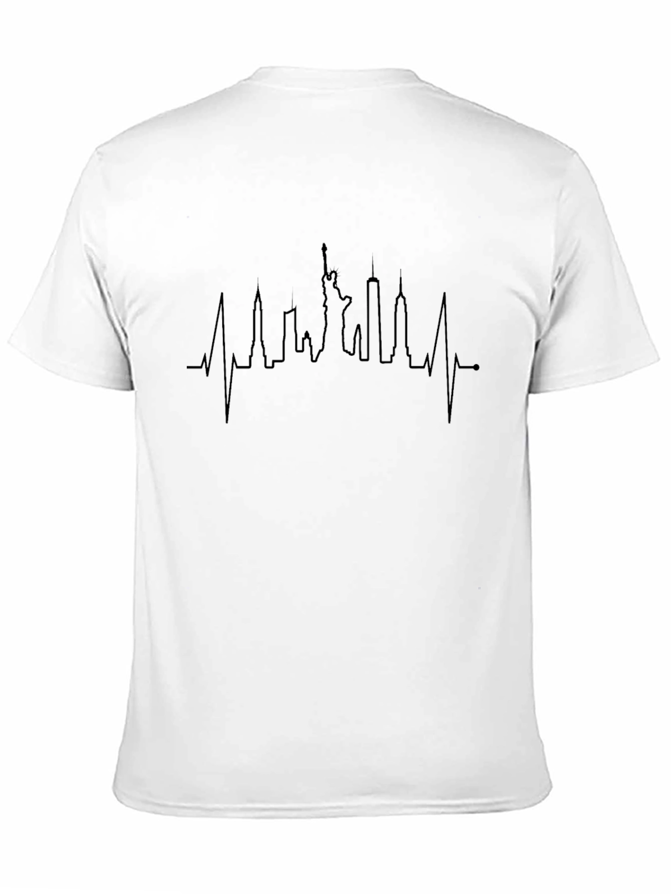 NYC Skyline Heartbeat T-Shirt - Black