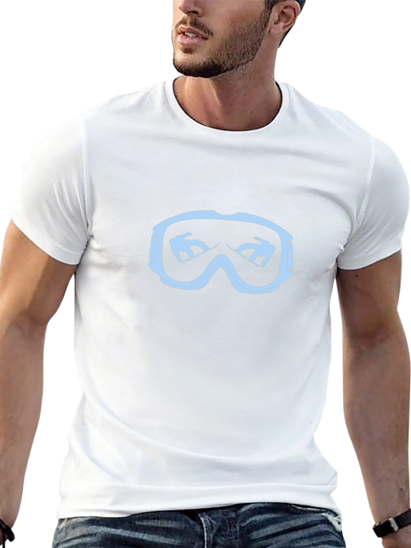 Snowboarder Goggles Graphic T-Shirt - Black