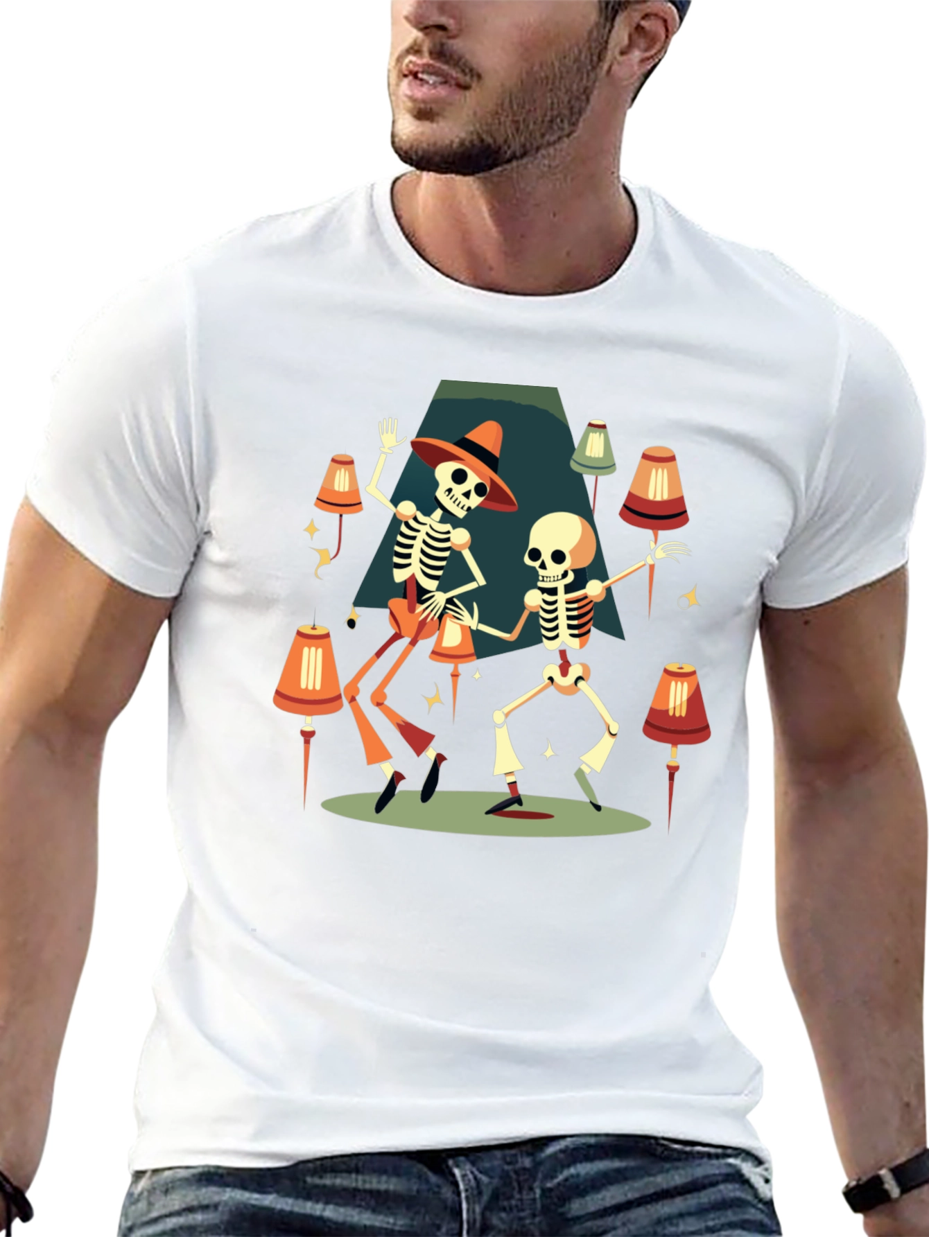 Dancing Skeletons Graphic Tee - Halloween
