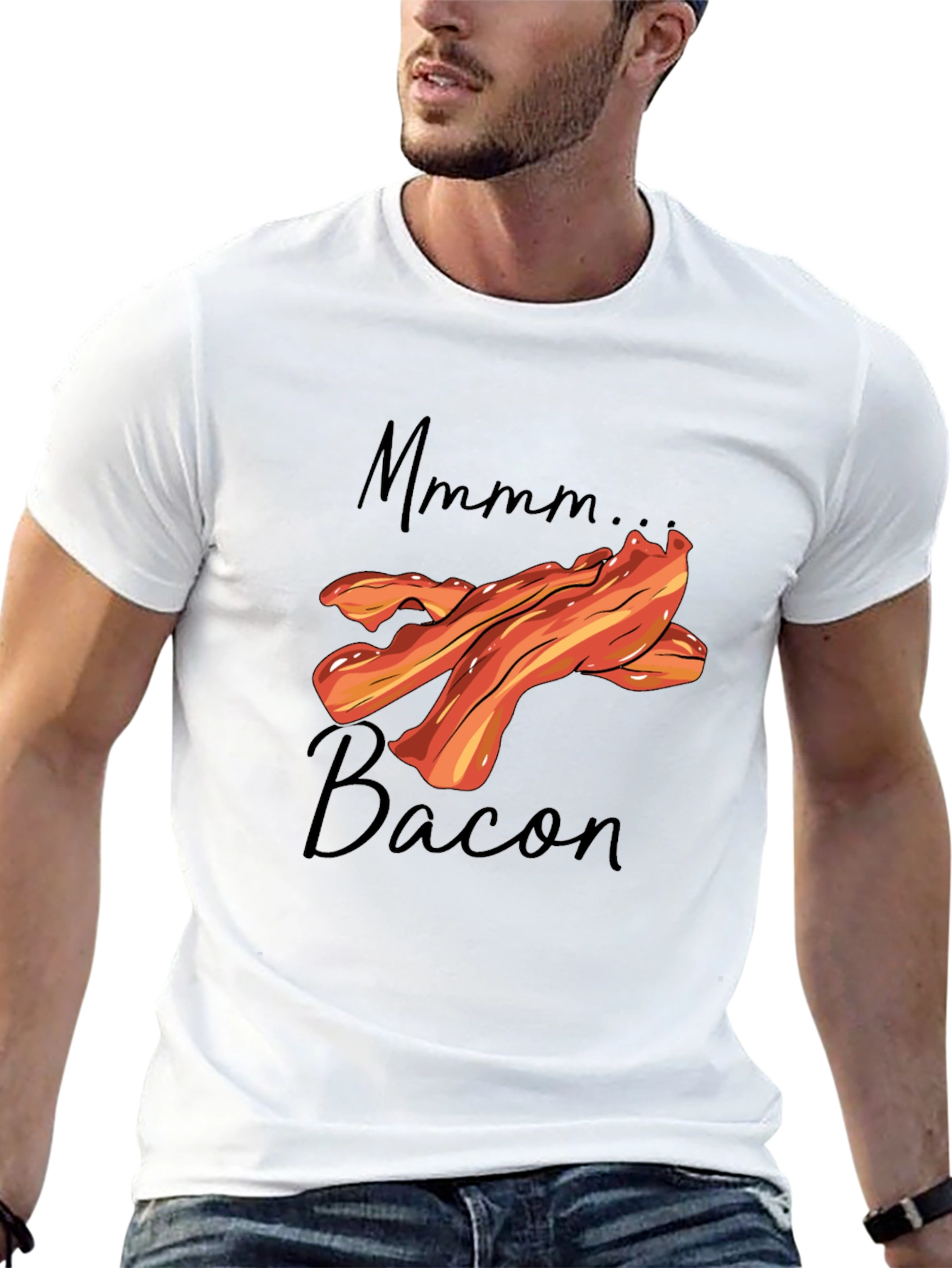 Mmmm Bacon Graphic T-Shirt - Black