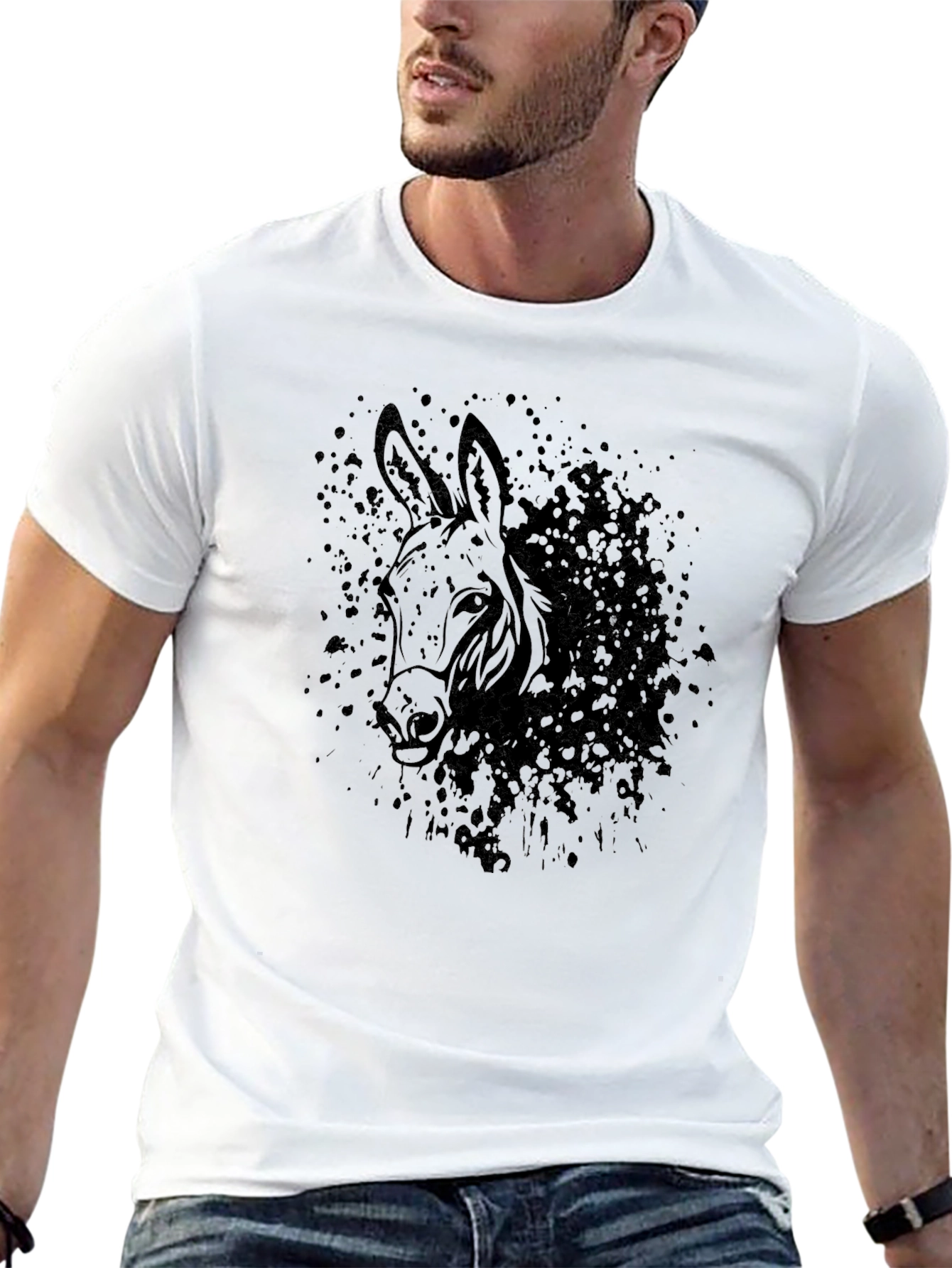 Black Donkey Graphic Tee - Mens Casual T-Shirt