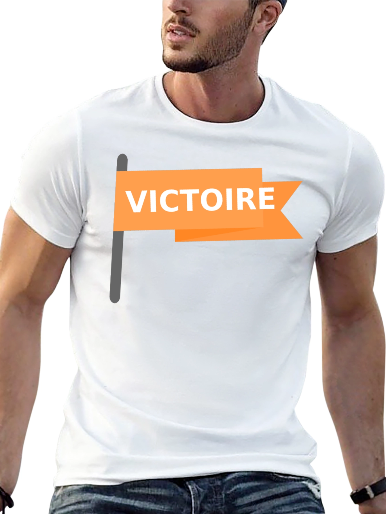 Victoire Flag Graphic T-Shirt - Casual Style