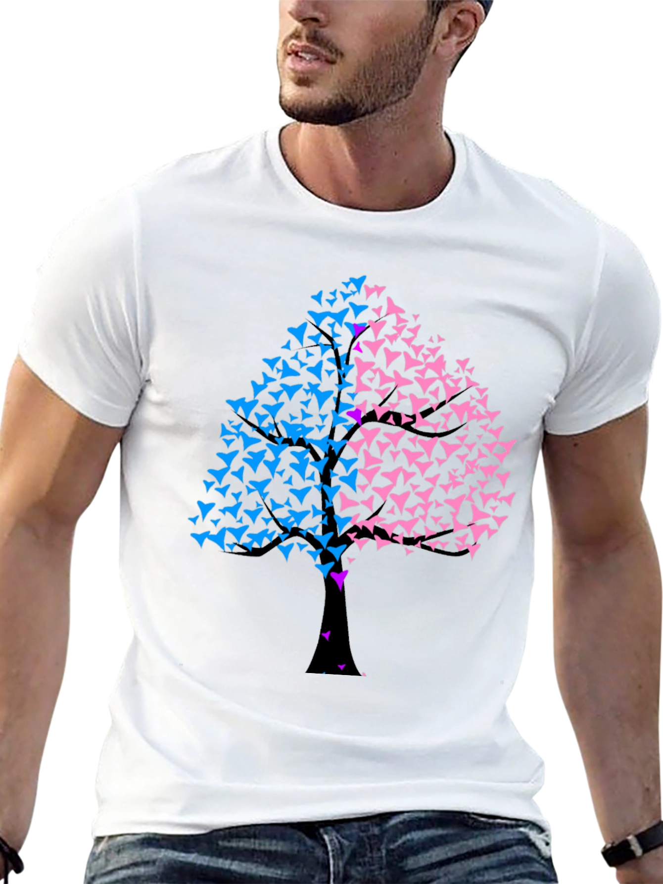 Unique Tree Graphic T-Shirt - Black