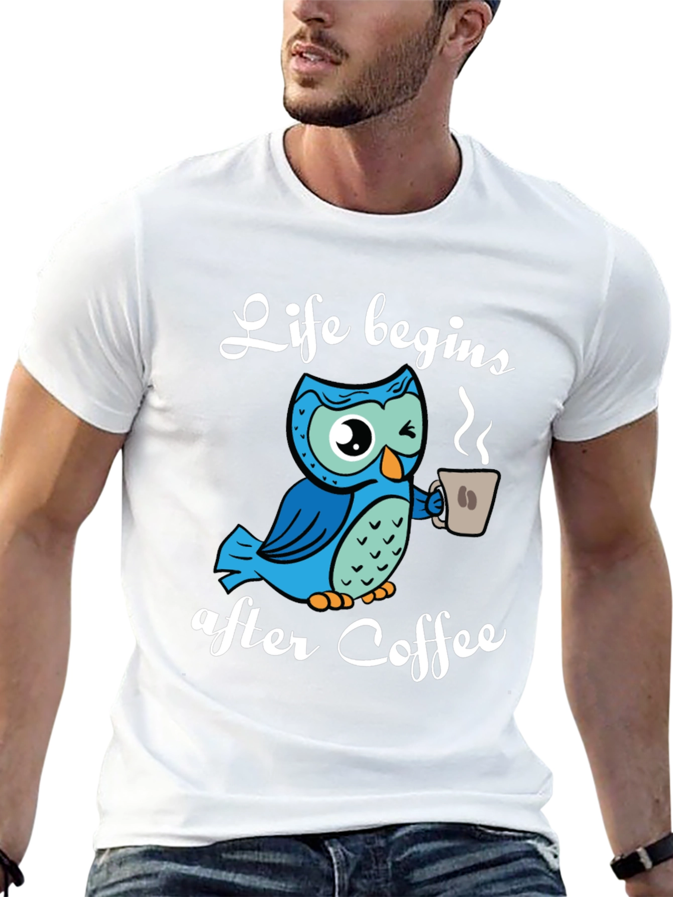 Life Begins After Coffee Owl Graphic Tee