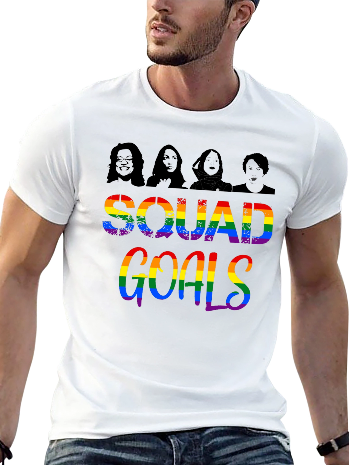 Squad Goals Rainbow Tee