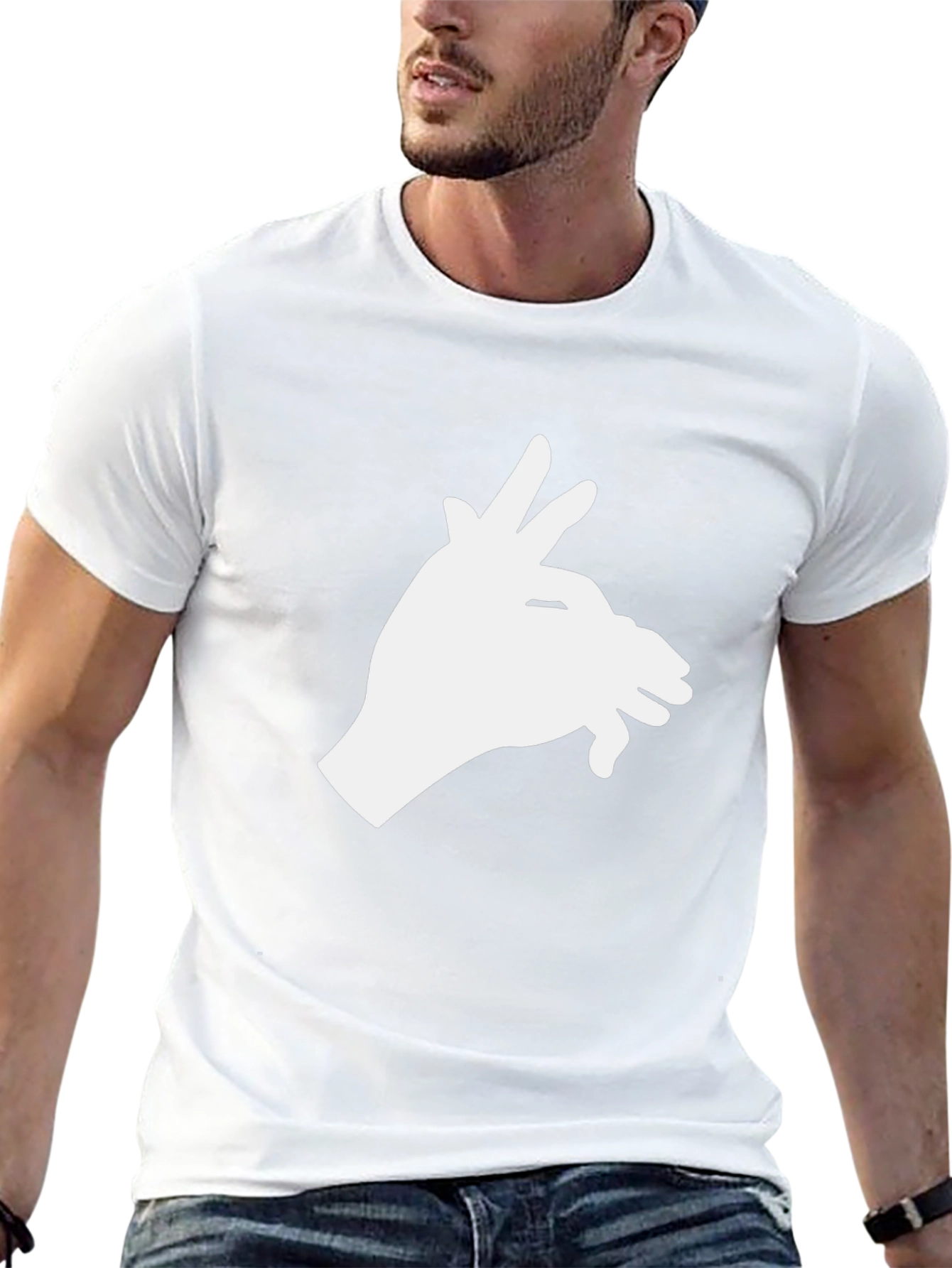 Shadow Puppet Hand Graphic Tee - Black Cotton