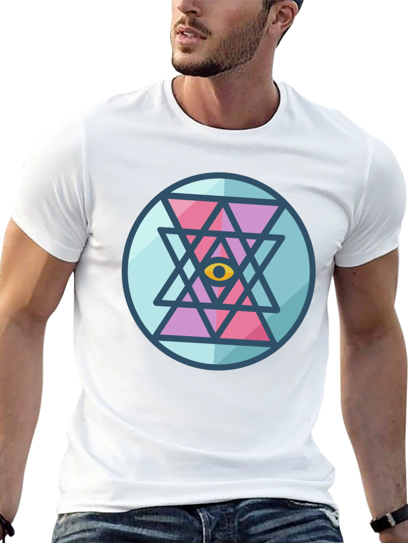 Eye Mandala Graphic Tee - Black Cotton Comfort