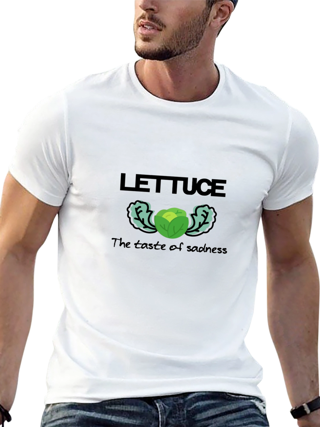 Lettuce: The Taste of Sadness Black Graphic T-Shirt