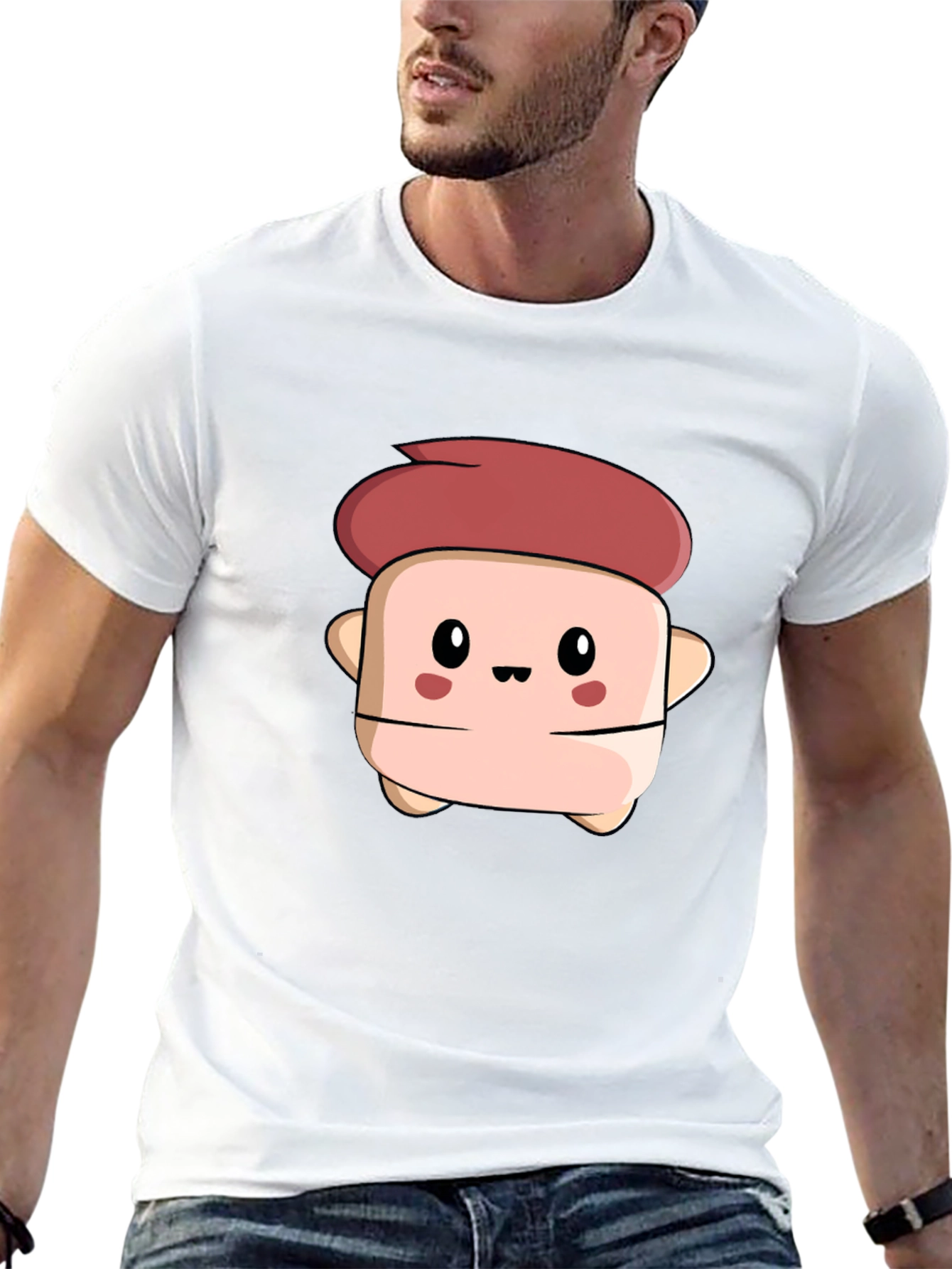 Cute Cartoon Character Black T-Shirt