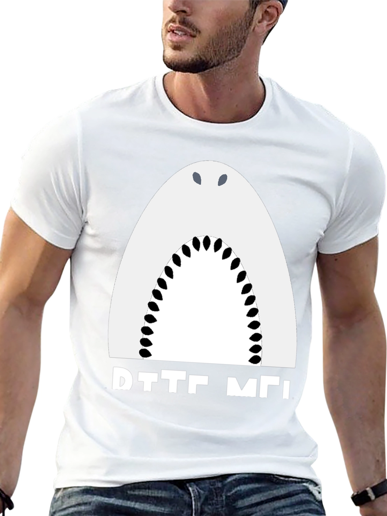 Shark Bite Me Funny Graphic Tee