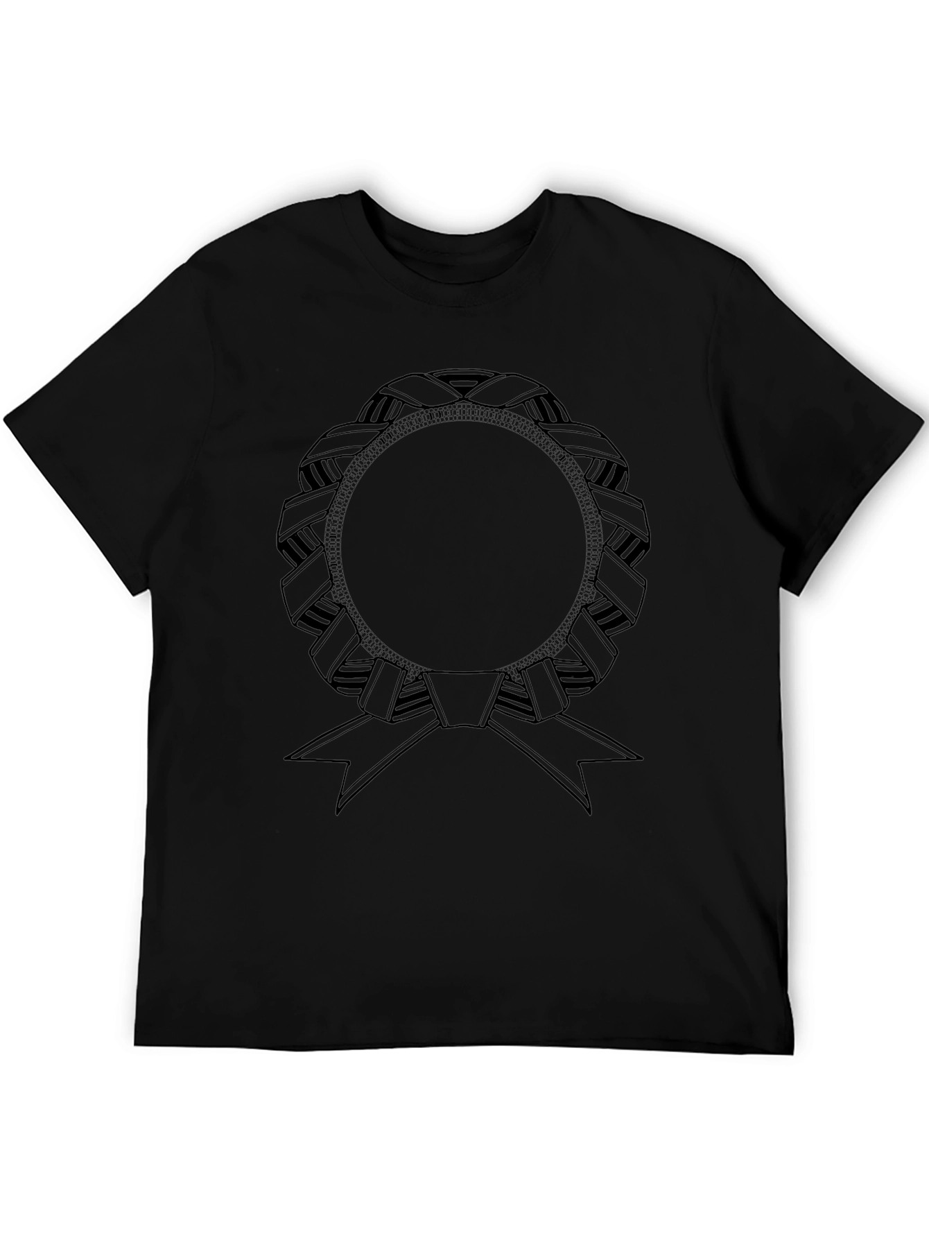 Black T-Shirt with Ribbon Graphic