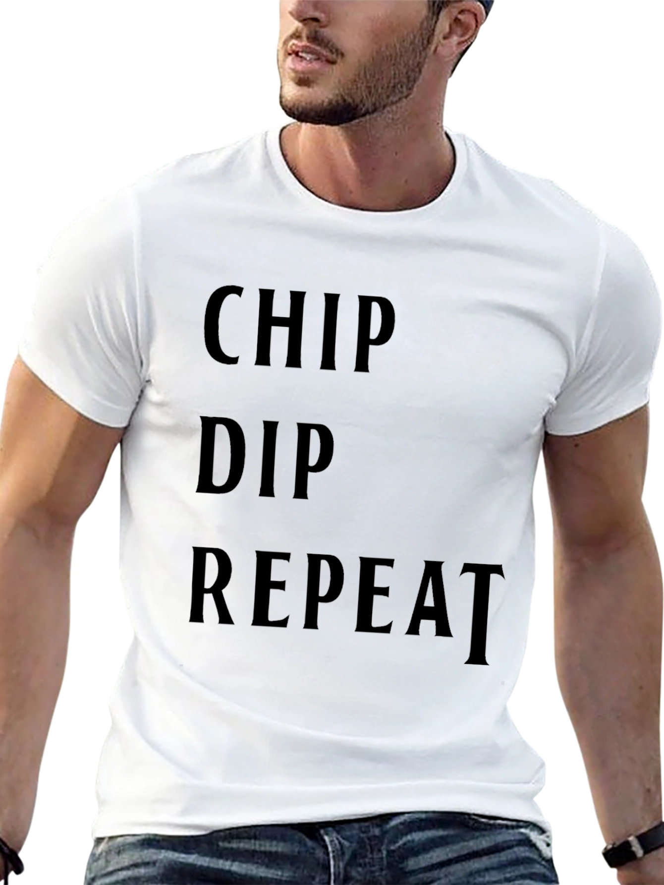 Chip Dip Repeat Black T-Shirt