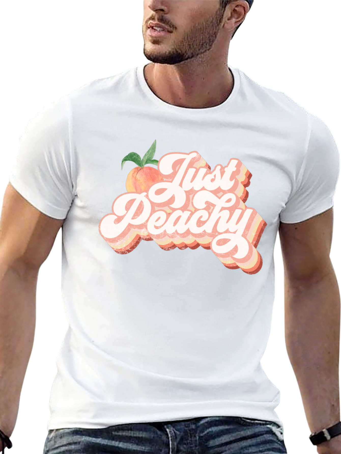 Just Peachy T-Shirt - Retro Style Graphic Tee