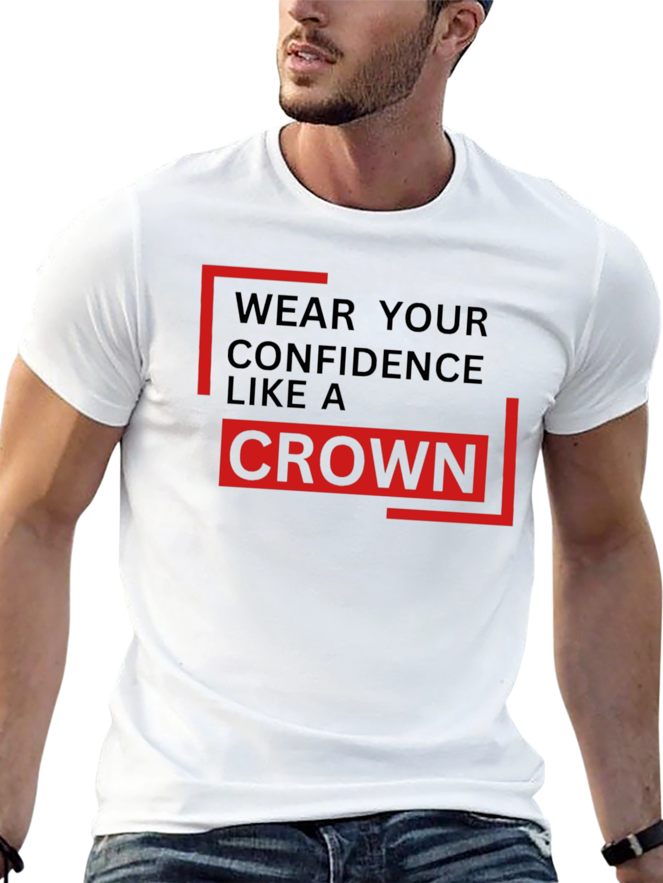 Confidence Crown Black T-Shirt - Premium Style