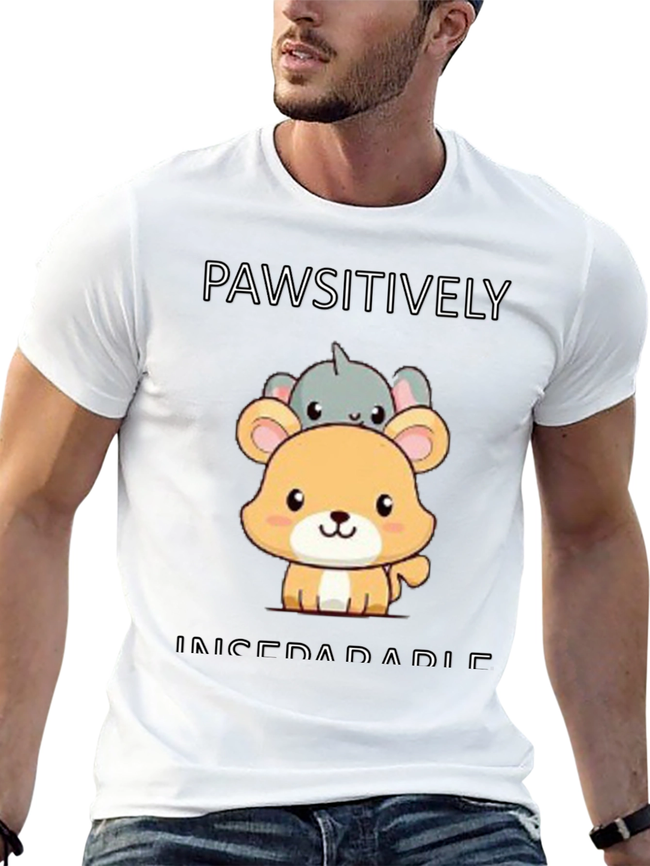 Pawsitively Inseperable Animal Graphic T-Shirt