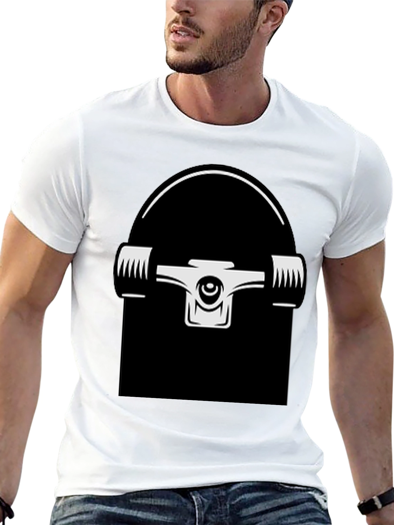 Skateboard Truck Graphic T-Shirt - Black