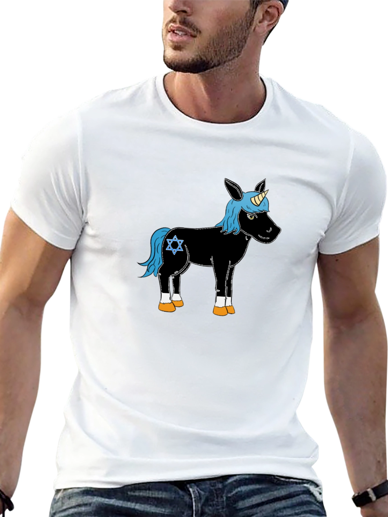 Unicorn Star of David Mens T-Shirt