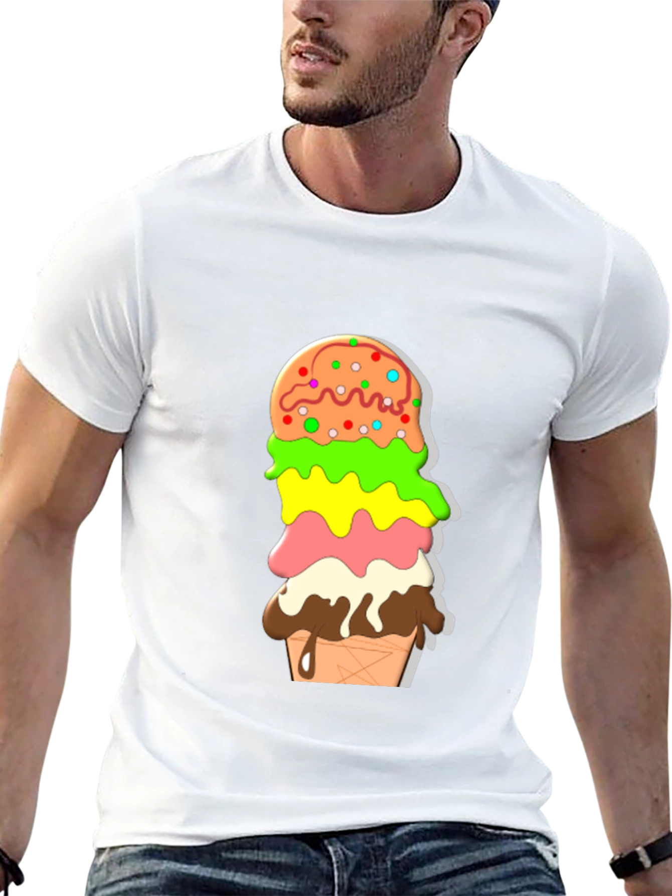 Ice Cream Stack Graphic Tee - Fun Summer Style