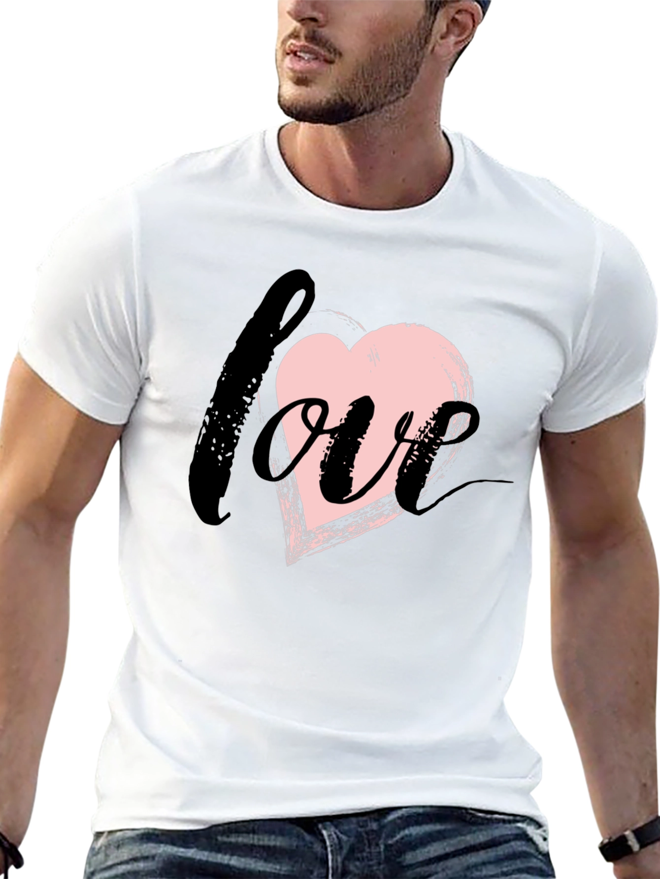 Love Heart Brushstroke Graphic Tee