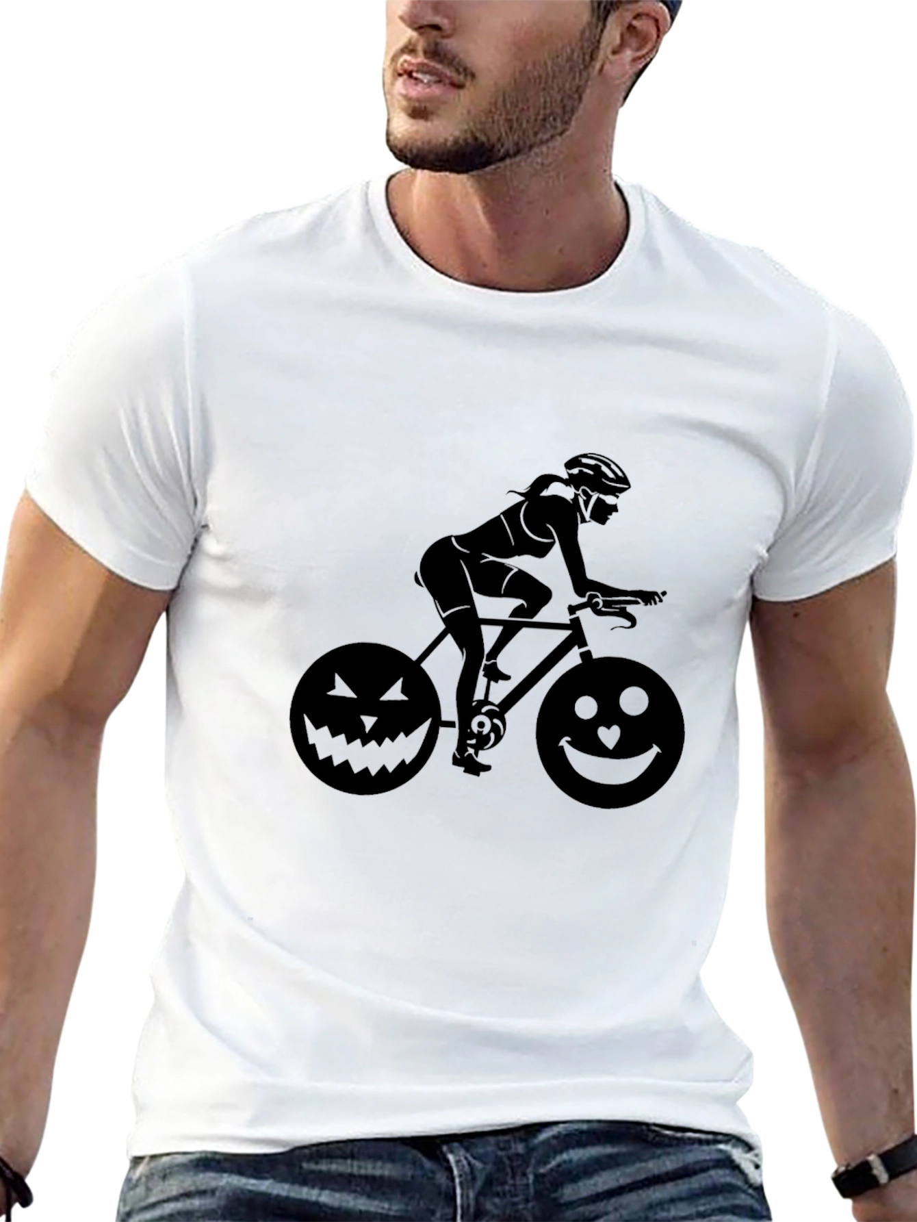Halloween Cyclist Graphic T-Shirt - Unisex