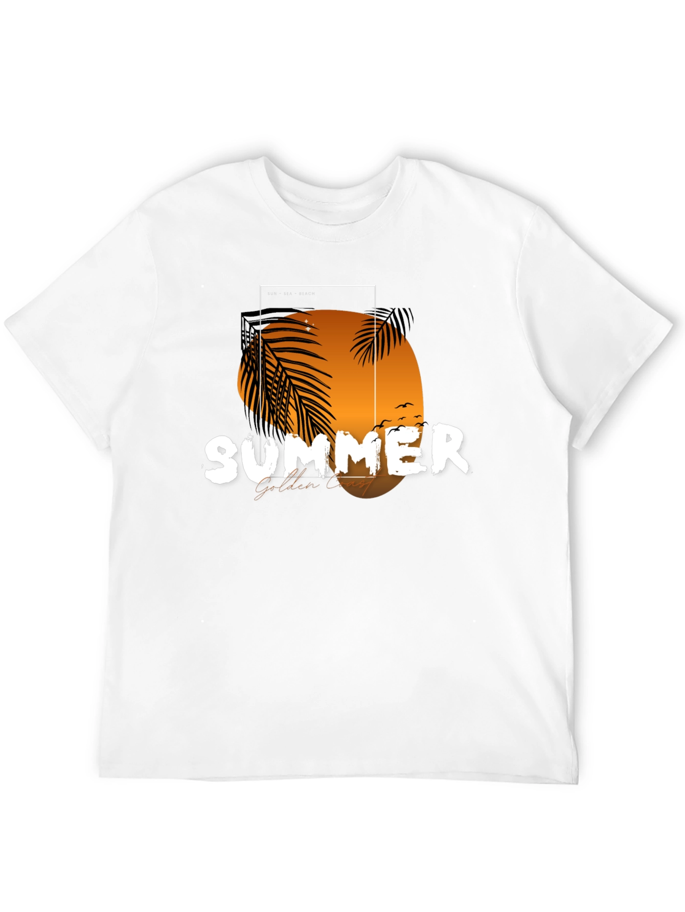 Summer Golden Coast T-Shirt - Black Graphic Tee