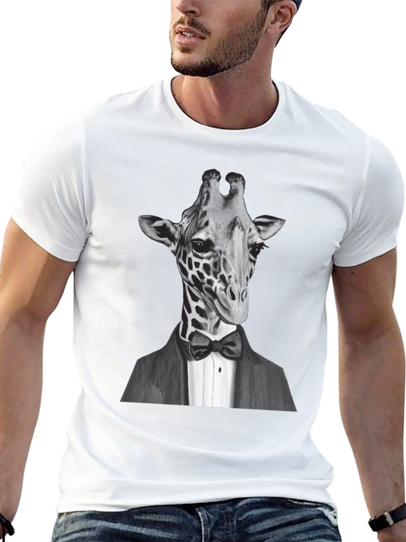 Giraffe Tuxedo T-Shirt - Animal Lover Tee