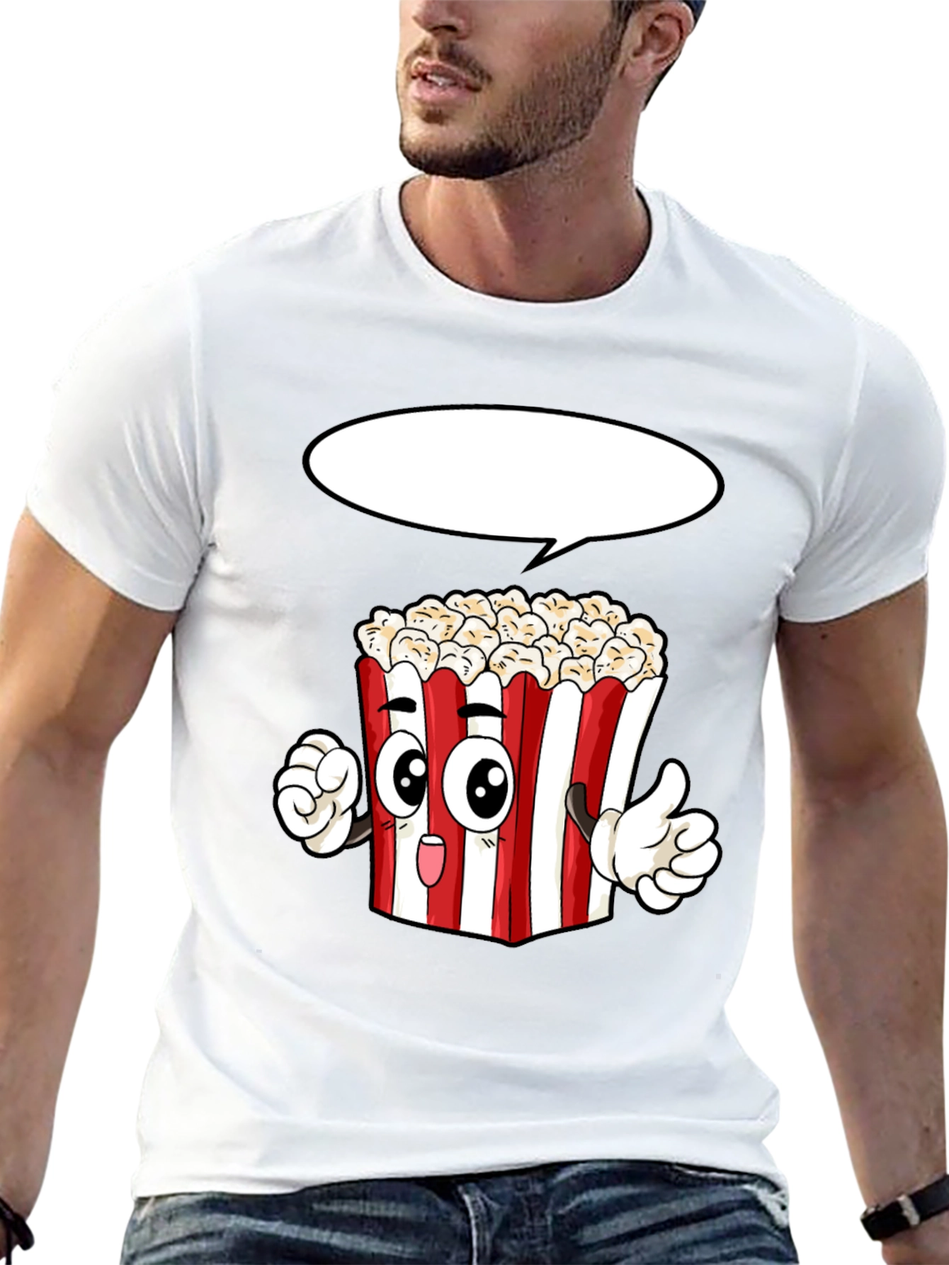 Popcorn Cartoon Graphic Novelty T-Shirt