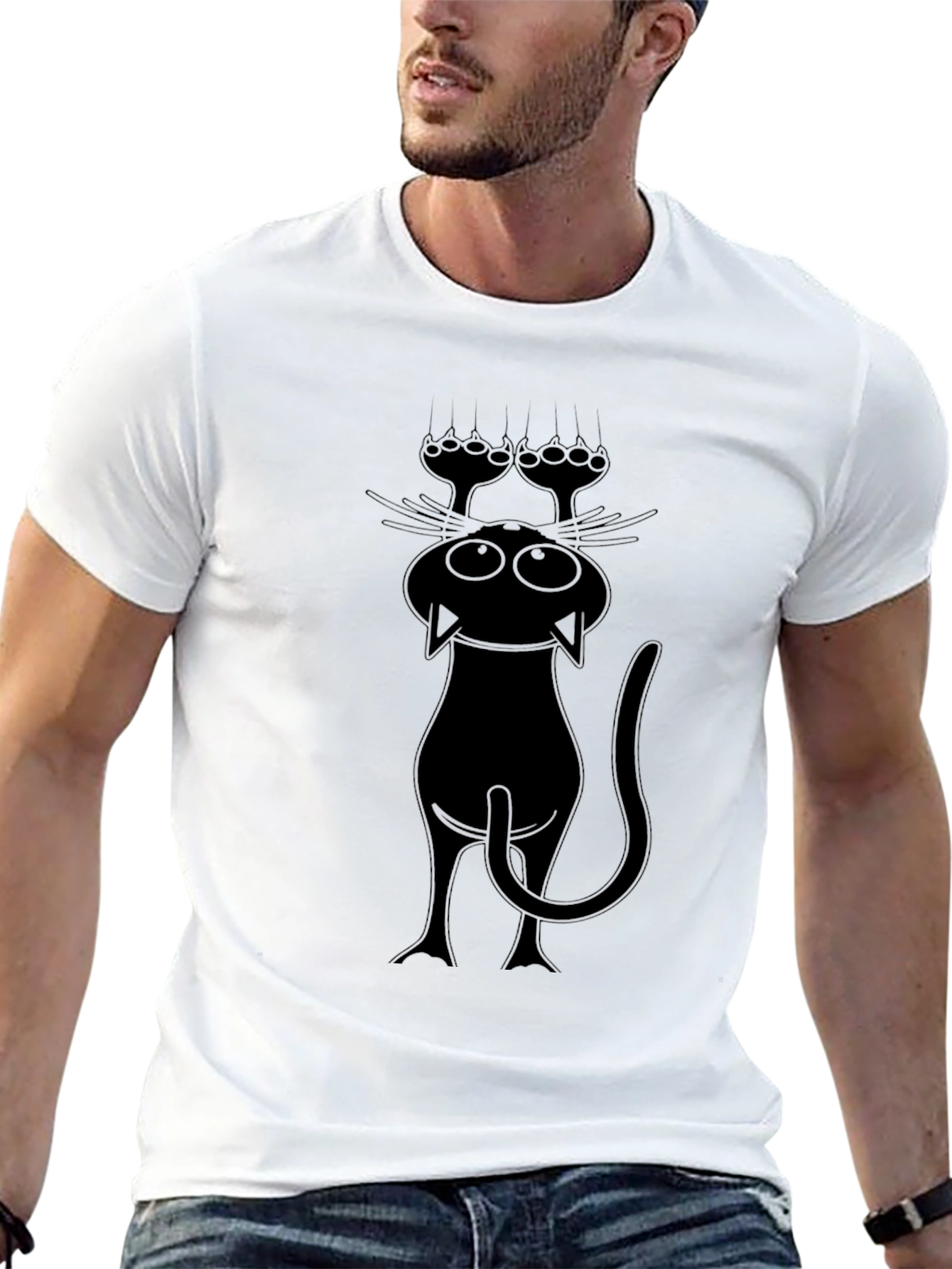 Funny Cat T-Shirt - Black Graphic Tee