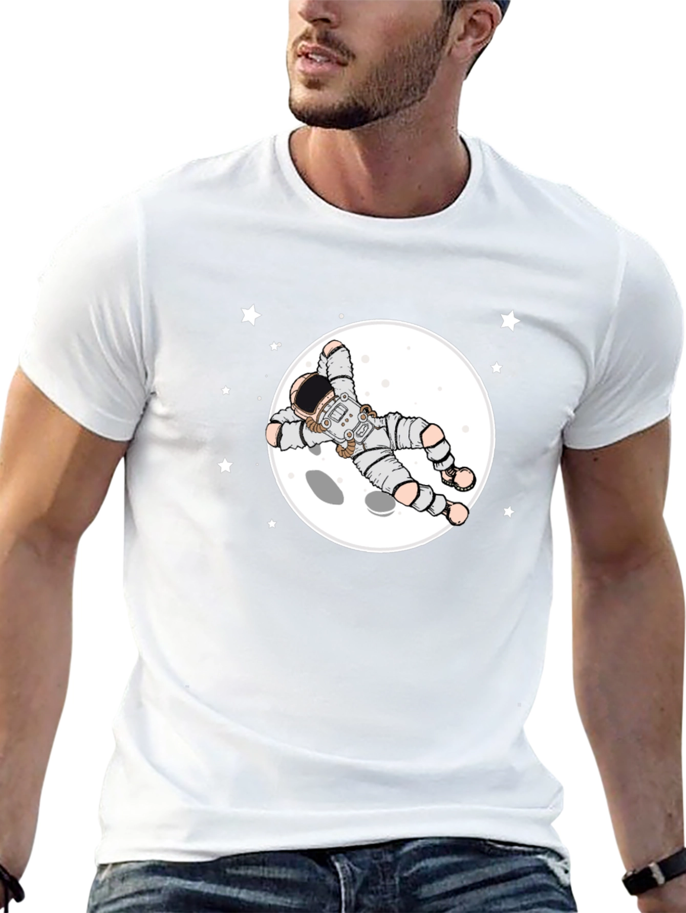 Astronaut Moon T-Shirt - Space Graphic Tee