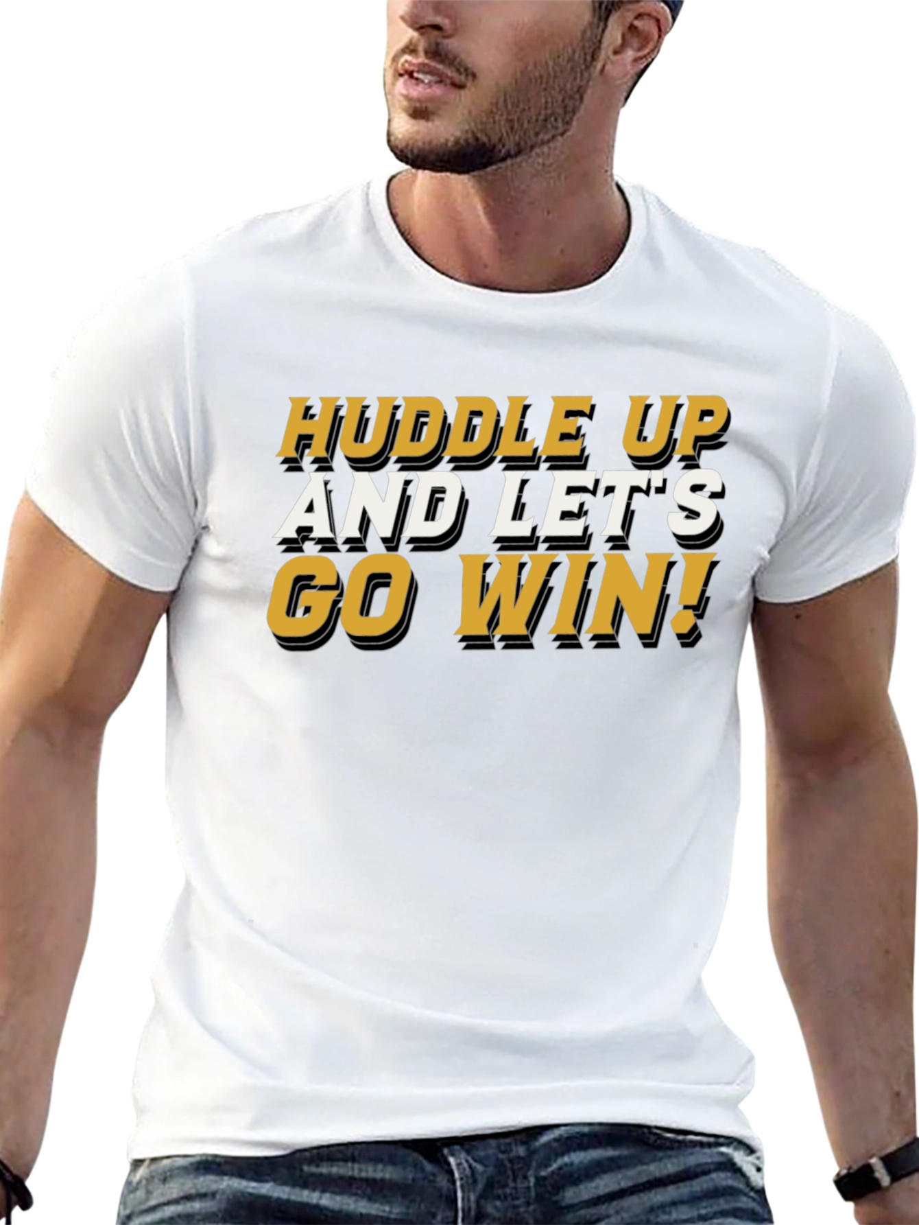 Huddle Up! Graphic Tee - Black Cotton Blend